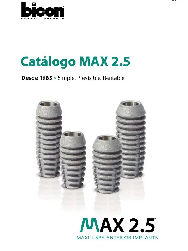 Catálogo Implantes MAX 2.5